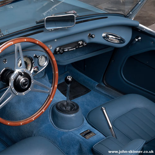 Austin Healey BN7 in Pale Shadow Blue Smooth Leather