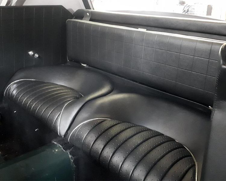 Austin Healey BJ8 trimmed with Black Vinyl Panels, Black Vinyl Seats and Black Wool Carpet