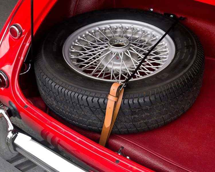 Austin Healey BN1 Boot Kit trimmed in Red Armacord. Photography by: Matryn Goddard