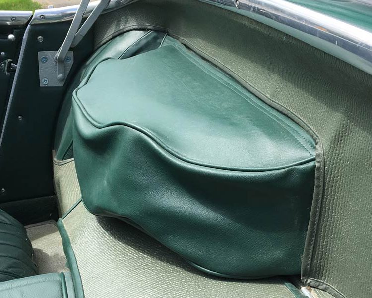 Austin Healey BN1 Rear Deck Kit trimmed in Suede Green Armacord with British Racing Green edging & Vinyl Spare Wheel Cover