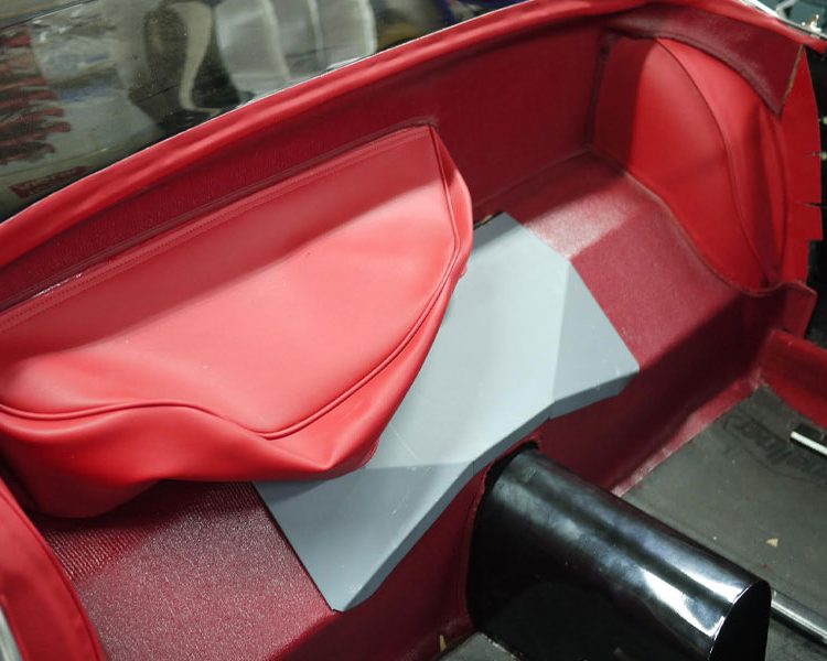 Austin Healey BN2 Rear Deck Kit in Red Armacord with Bright Red Vinyl