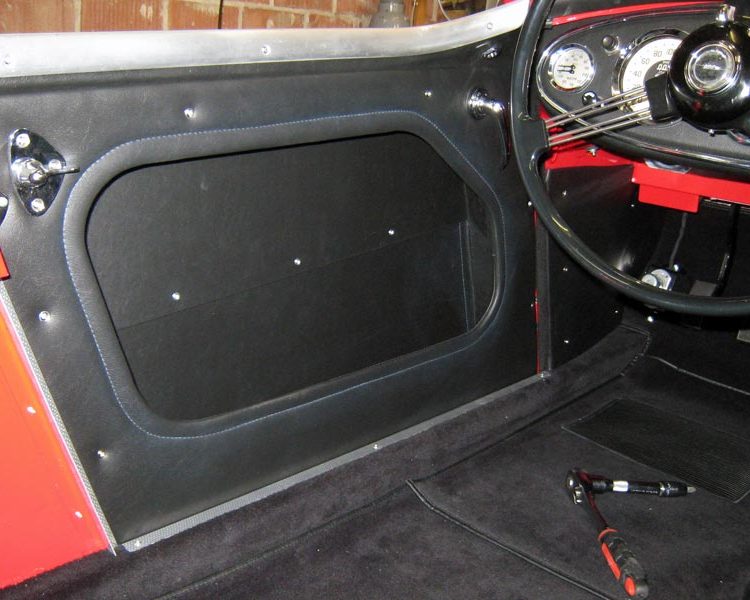 Austin Healey BN4 trimmed with Black Vinyl Main Door Panels and Black Wool Carpet