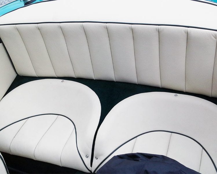Austin Healey BN4 trimmed with Parchment Vinyl Panels, LeatherFaced Rear Seats with BRG Piping and Dark Green Wool Carpet