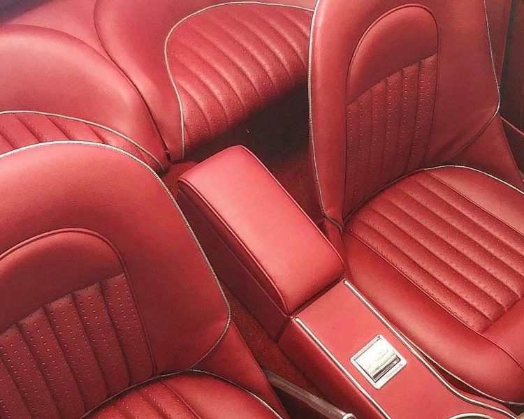 Austin Healey BJ8 trimmed in Matador Red Vinyl with Red Karvel Carpet