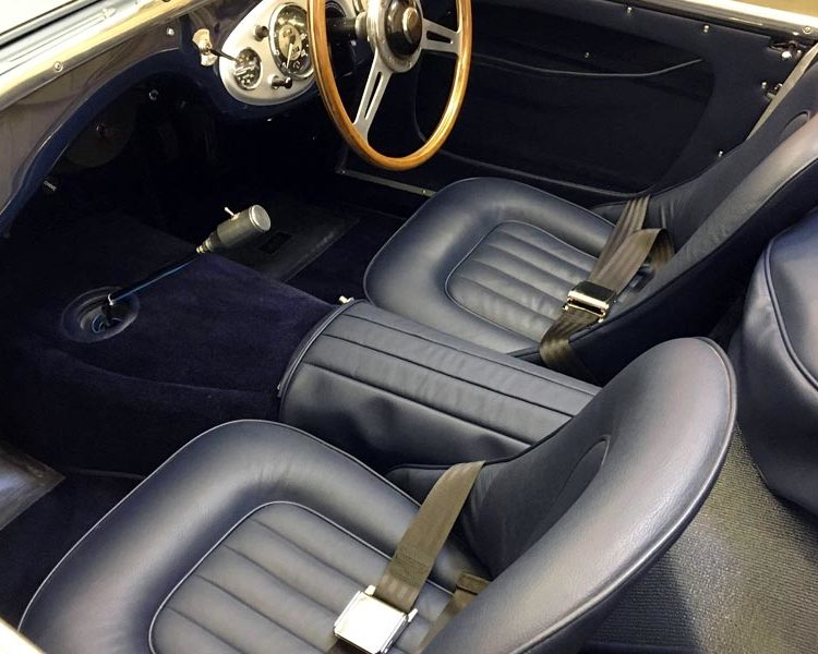 Austin Healey BN1 with LeatherFaced Seats and Vinyl Panels in AH Blue with Dark Blue Wool Carpet (BN2 Style Gearbox)
