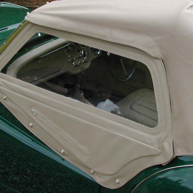 Triumph TR2 fitted with Beige PVC Everflex Soft Top Convertible Hood & Sidescreen Units.