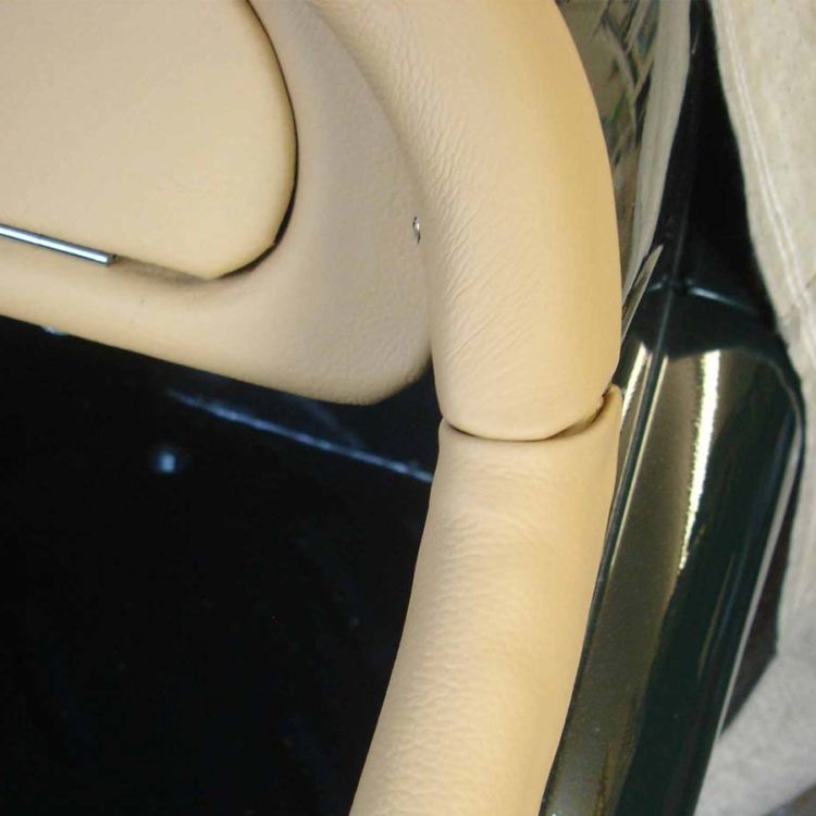 Triumph TR2 fitted with a Biscuit Light Tan Leather Dashtop Scuttle Capping, and Door Top Cappings.