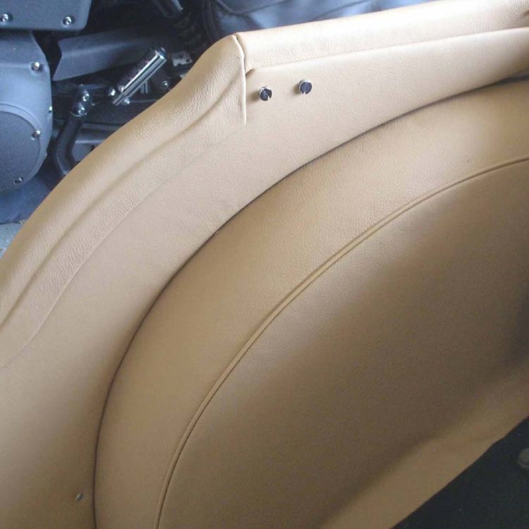 Triumph TR2 fitted with Biscuit Light Tan Leather Cappings, B Post Quarter Panels and Wheelarch Covers.