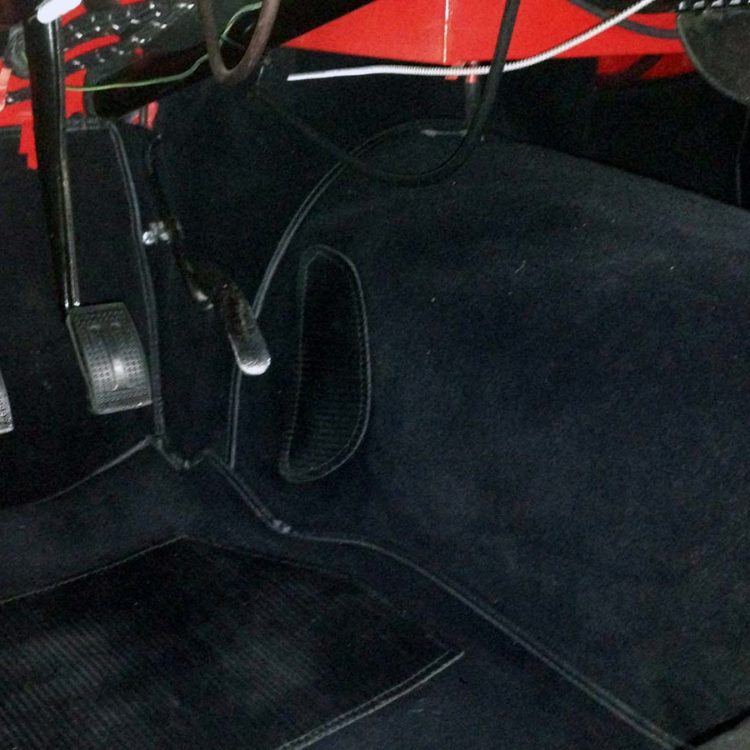 Triumph TR3A fitted with Black Wool Carpet Set.