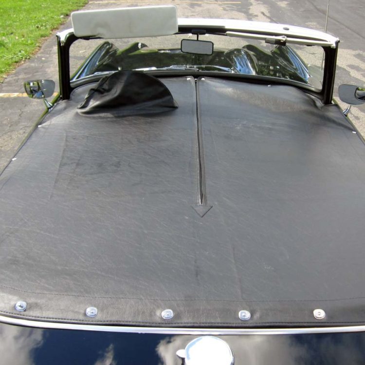 Triumph TR4 fitted with Black PVC Everflex Tonneau Cover, and White PVC Sunvisors.