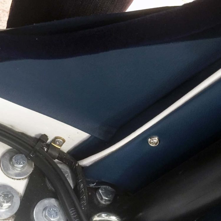 Triumph TR4 fitted with Midnight Blue Vinyl B Post Finisher Panel and B Post Strips.