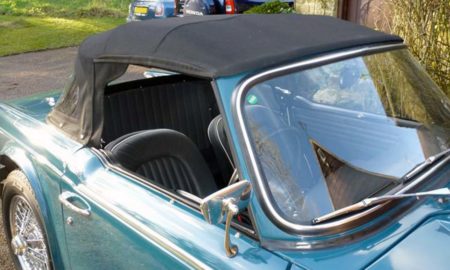 Triumph TR5 / TR250 fitted with a Black Deluxe Mohair Canvas Soft Top Convertible Hood.