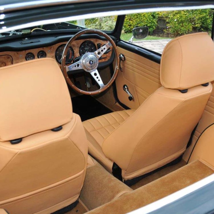 Triumph TR5 / TR250 fitted with Ferrari Beige Interior Trim Panels, and Palomino Wool Carpets.