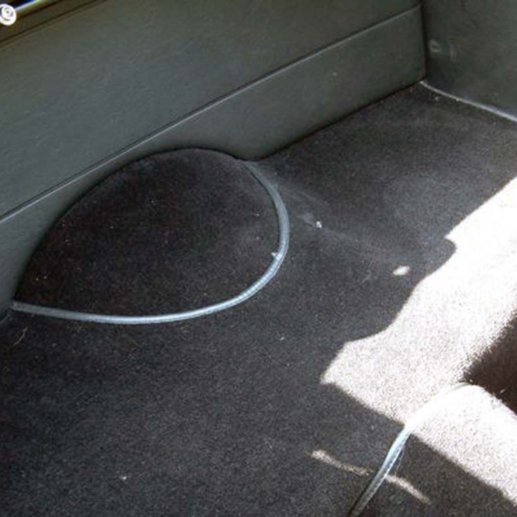 Triumph TR6 fitted with Black Wool Carpets, and a Leather Rear Bulkhead Panel.