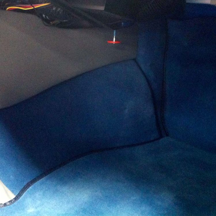 Triumph TR6 fitted with Grey Leather Centre Console Side Panels, and Shadow Blue Wool Carpets.