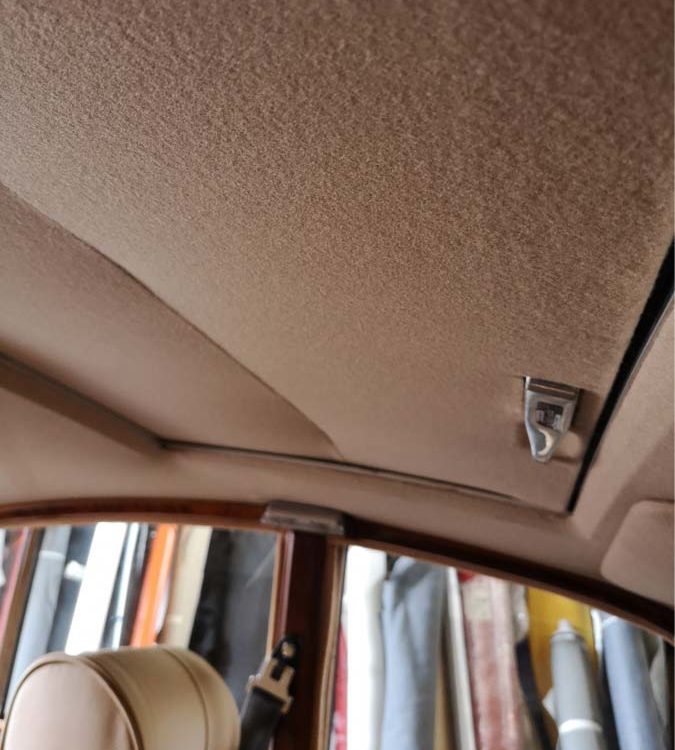 Jaguar MK2 fitted with a Beige Woolcloth Headliner, including a Webasto Sunroof.