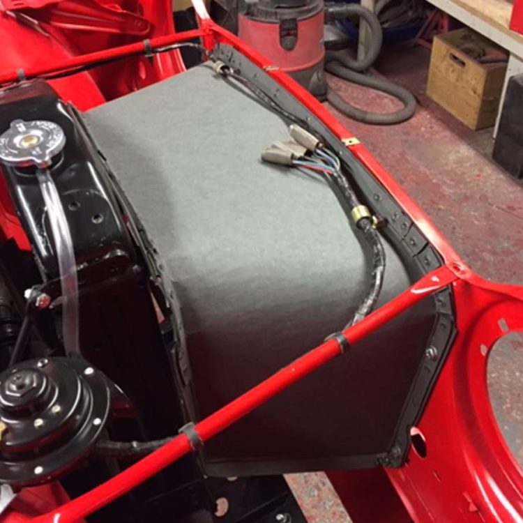 Triumph TR4 fitted with millboard Radiator Cooling Duct.