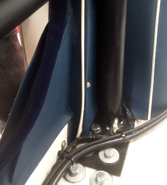 Triumph TR4 fitted with Midnight Blue Vinyl B Post Finisher Panel and B Post Strips.