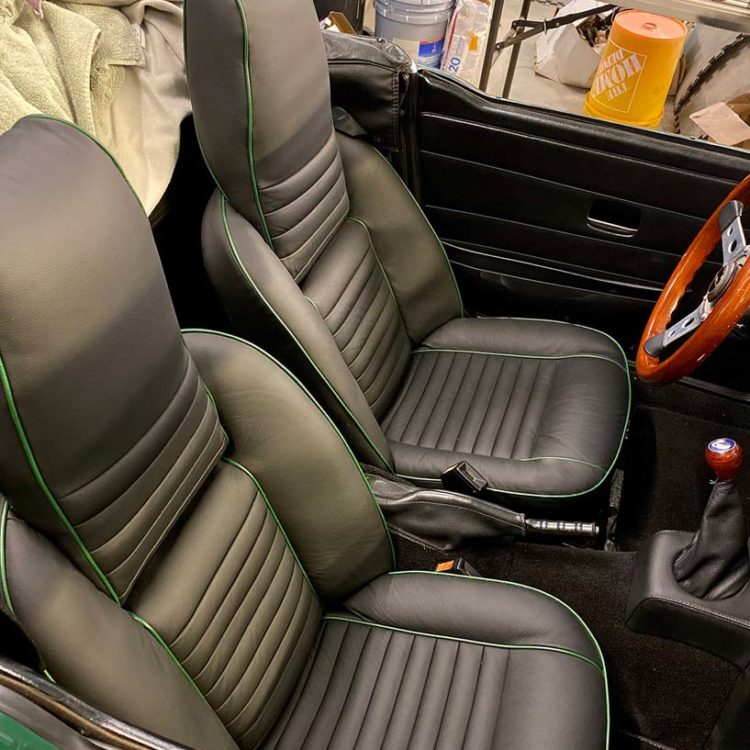 Triumph TR6 fitted with a Leather Front Seat Covers (Pre CC50k).
