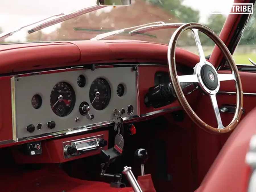 Richard Hammond's XK150 FHC interior in Cherry Red